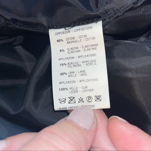 Roberta Scarpa Cotton Leather Moto Bomber Jacket Black Size 6 Italy - Picture 12 of 14